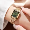 4PCS/Set Fashion Rectangle  Women Watches Quartz Watch Luxury Stainless Steel Band Wristwatches Reloj Mujer Clock（Without Box） 5