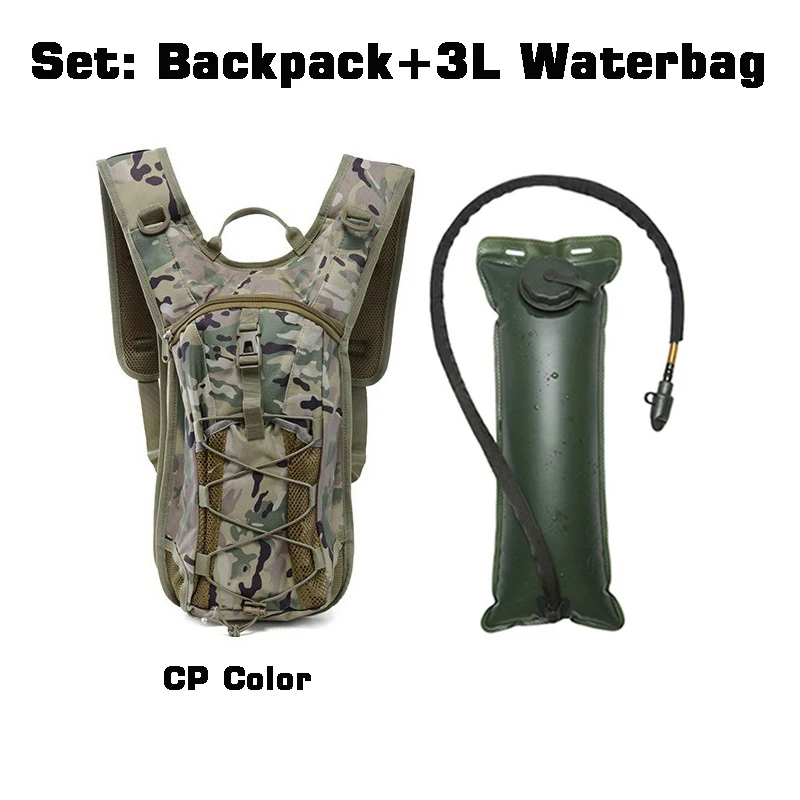 Outdoor Cross-country Water Bag Knapsack Set Hiking Folding Drinking Waterbag Backpack Running Cycling Water Bladder Rucksack 3L 6