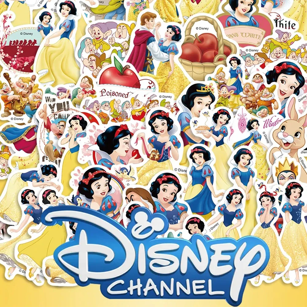 

10/30/50pcs Disney Princess Snow White Stickers Kawaii Girls Cartoon Sticker for Notebook Luggage Bike Laptop Decal Toys Gift