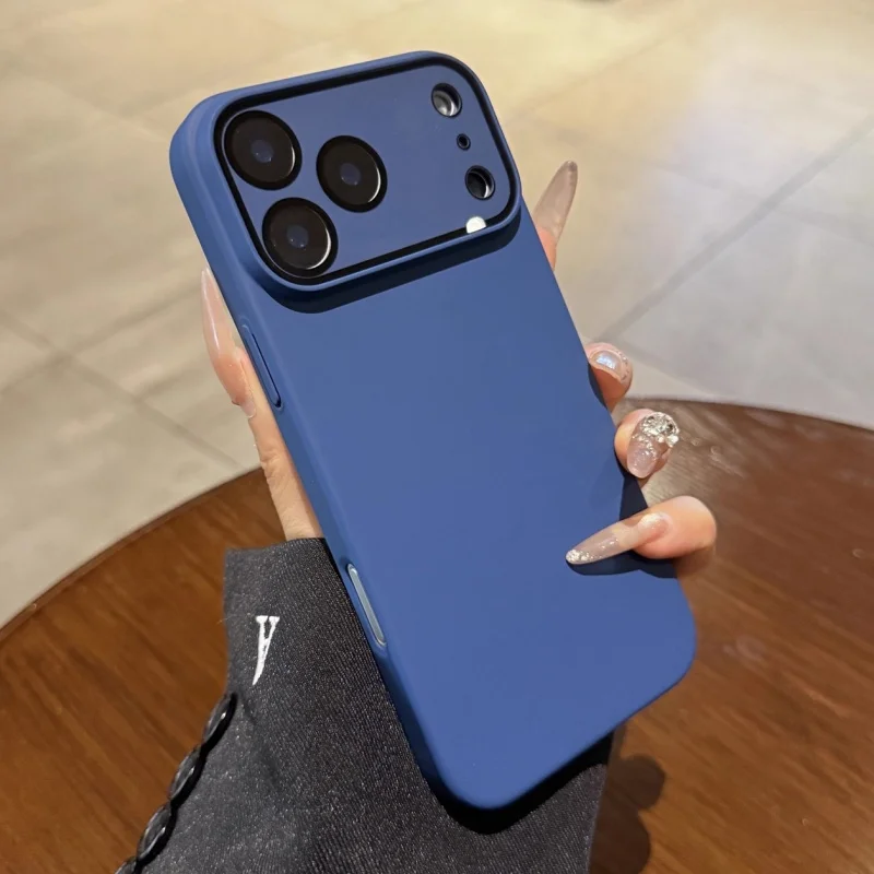 Luxury Matte Slim Hard PC Shockproof Phone Case with Glass Lens Camera Protection