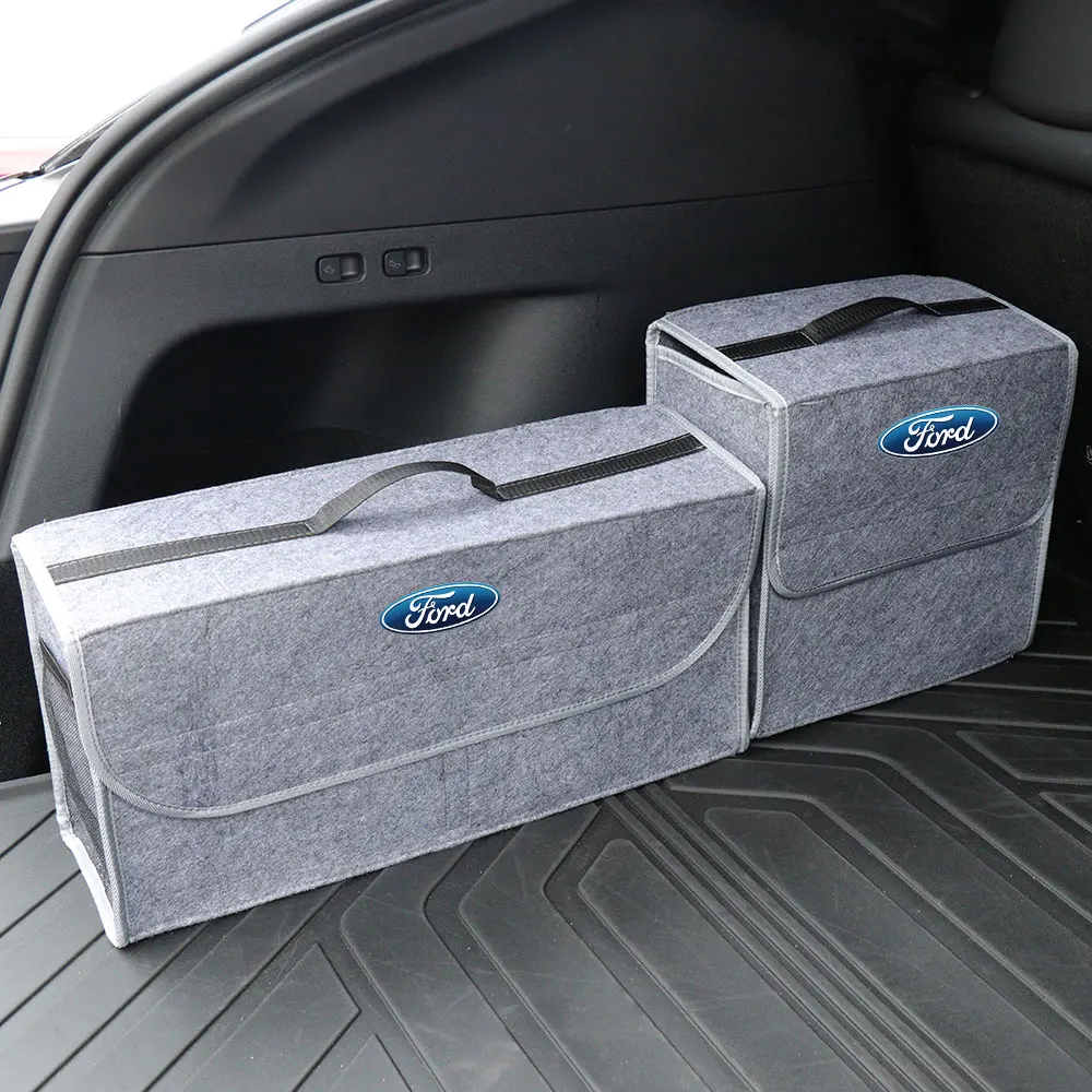 1pcs 자동차 트렁크 포드 ST 레이싱 익스플로러 Mondeo Fiesta Kuga Transit Ecosport Escape Taurus 용 대용량 잡화 보관함