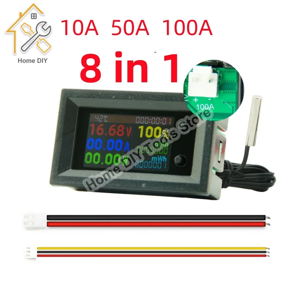 

8 in1 Multifunctional Digital Voltmeter Ammeter Tester DC4-30V Voltage Current Power Energy Battery Electricity Test Meter