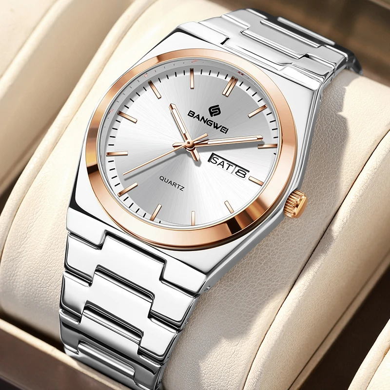 BANGWEI New Waterproof Watch For Men Fashion Week Display Luminous Men's Watches Outdoor Sports Quartz Chronograph Montre Homme