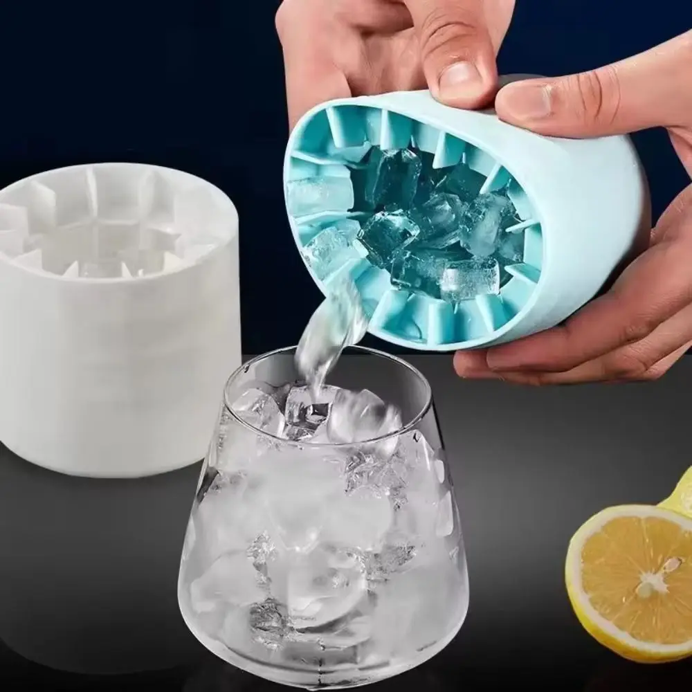 Portable Silicone Ice Cube Mold Quick Freeze Reusable Ice Bucket Cylinder Ice Cube Tray Summer DIY Refrigerator Freeze Ice Maker