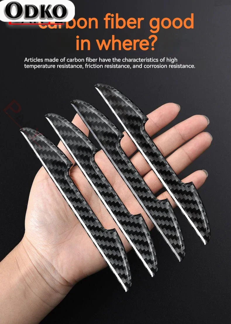 4PCS Protective Strip Car Side Door Edge Carbon Fiber car door edge guards car door stickers Anti-scratch Stick Decorative