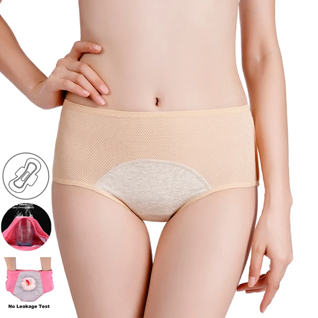 Womens Underwear Front Pocket, Menstrual Period Underwear for Women Girls  Cotton Panties Mid Waist Comfortable Easy Clean Briefs 