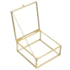 Golden Alloy Frame Glass Jewelry Box Luxury Perfume ganizer Storage Container Trinket Case Home Storage ganization 1