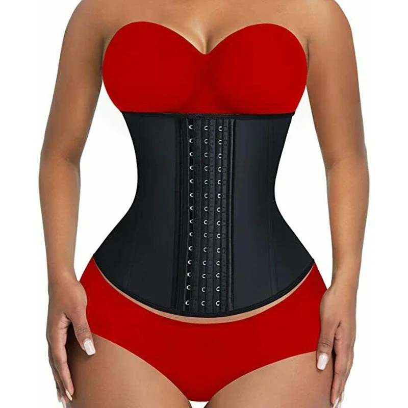 

Latex Waist Trainer Long Torso Body Shapewear Women Slimming Belly Sheath Girdles Shaper 9 Steel Bones