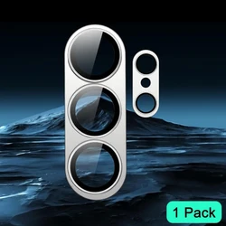 3D Curved Camera Lens Protector Case with Tempered Glass Film - HD Frosted Ring Phone Accessory - S26 Ultra (Silver)