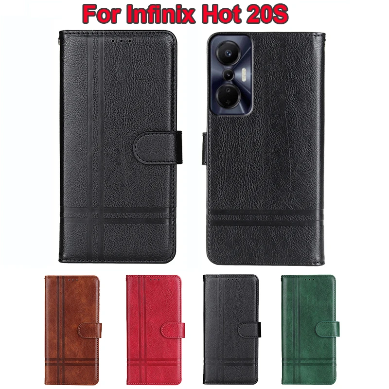 

For чехол на Infinix Hot 20S Free Fire Case Wallet Funda PU Leather Flip Cover For Infinix Hot 20S Neon Edition X6827 Phone Etui