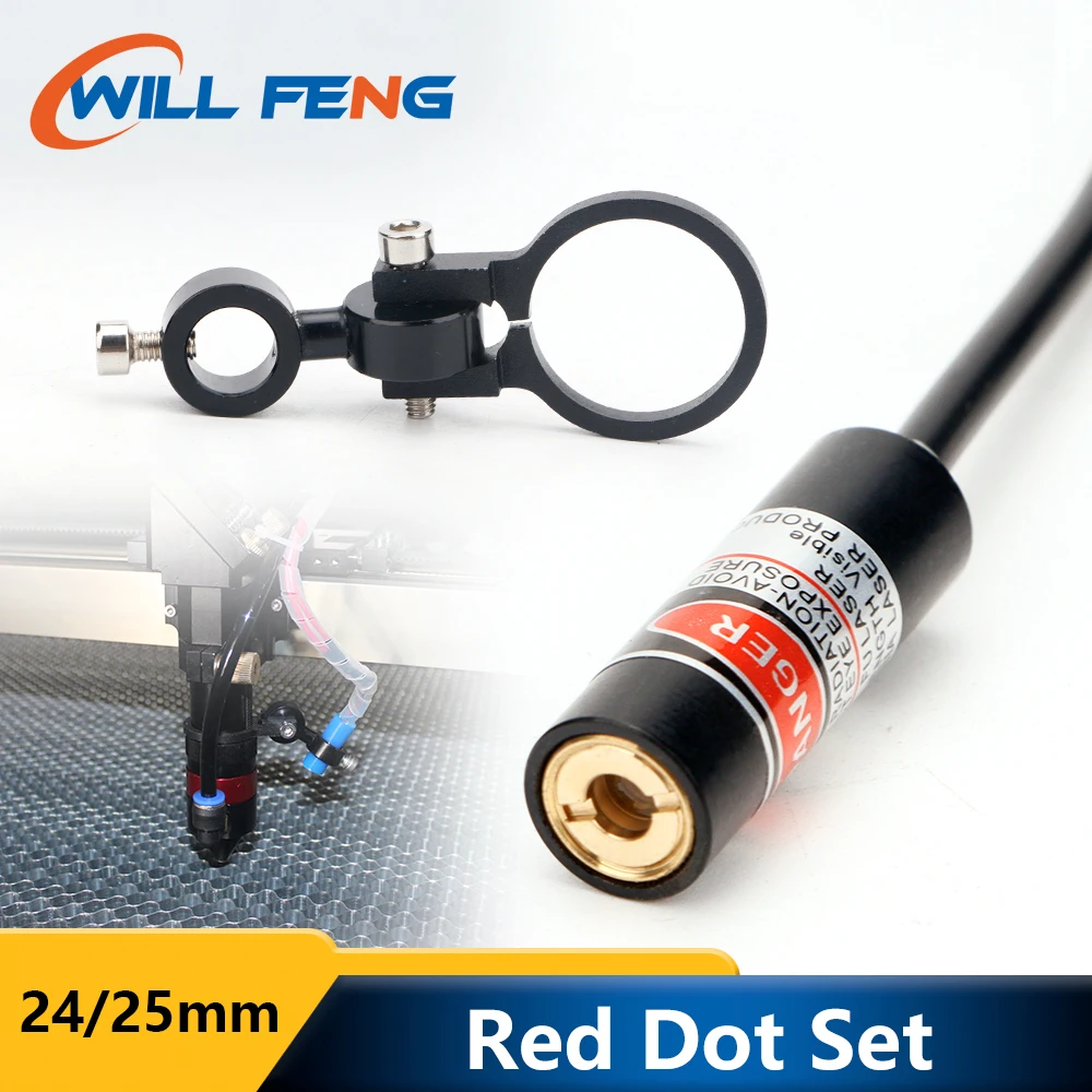 Will Feng Red Dot Holder Set Diameter 24 25mm Device Positioning For DIY Co2 Laser Engraving Cutting Head DC 5V Diode Module laser module