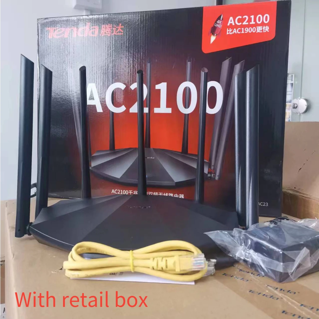 wifi6 라우터 글로벌 버전 샤오미 Mi AIoT 라우터 AX3600 기가비트 2976Mbs 600Mb 듀얼 밴드 5G 와이파이 6 외부 신호 증폭기 11 Tenda-AC23 스마트 와이파이 AC2100 라우터 듀얼 밴드 기가비트 무선 홈 인터넷 라우터 7 안테나 기술, CN 버전