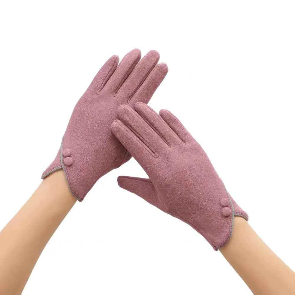 

1 Pair Winter Warm Gloves for Women Touch Screen Five Finger Gloves Windproof Thickened Plush Skiing Gloves for Running