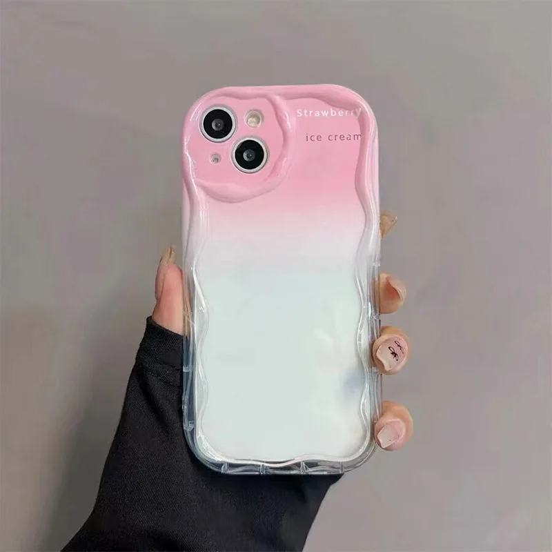 Love Heart Gradient Chain Phone Case Cover