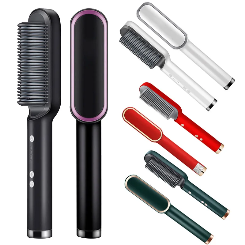Professional negative ion straight hair comb Multi-functional PTC fast heating straight hair brush 2-in-1 styling tool 6