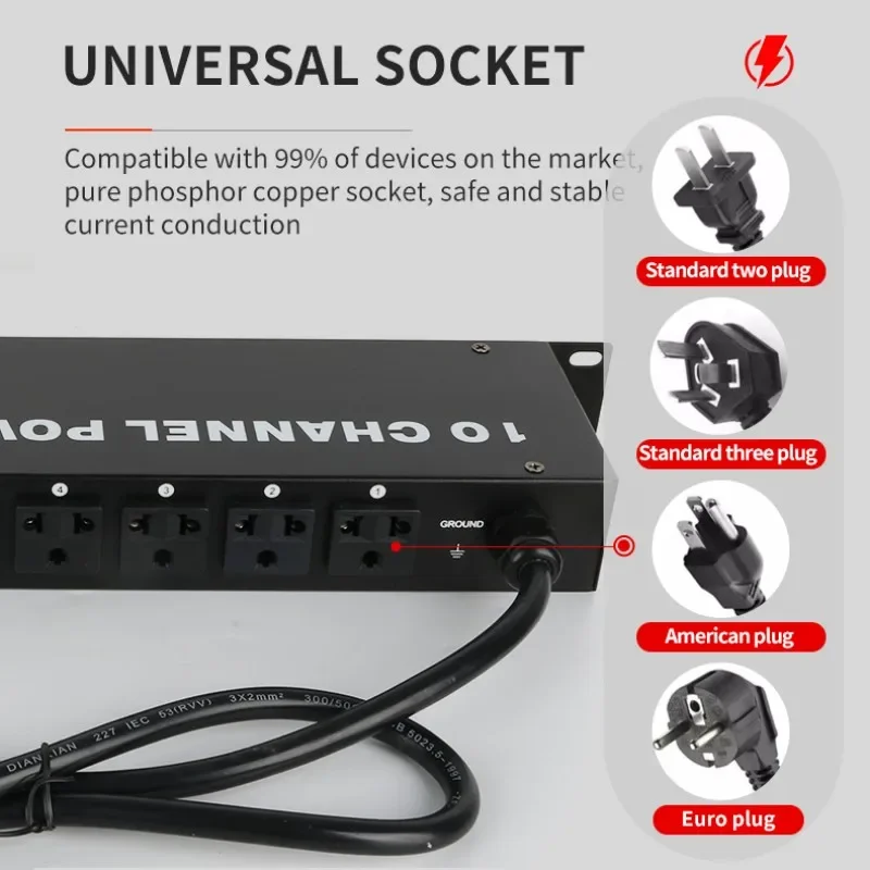 RAYHAYES RS-T03 Professional Audio Equipment Independent Control Power Sequencer Power Switch LCD Screen Display For Home Party