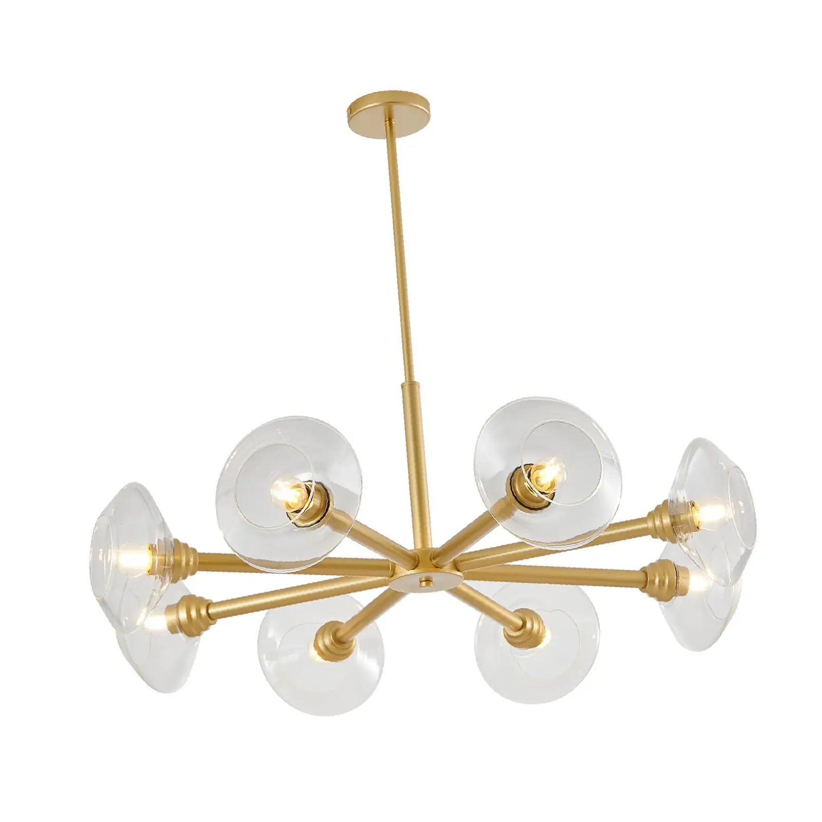 Elegant Gold Pendant Light Fixture Sputnik Chandelier Clear Glass Hanging Lamp for Dining Room Ceiling Modern Decor Elegant Gold Pendant Light Fixture Sputnik Chandelier Clear Glass Hanging Lamp for Dining Room Ceiling Modern Decor
