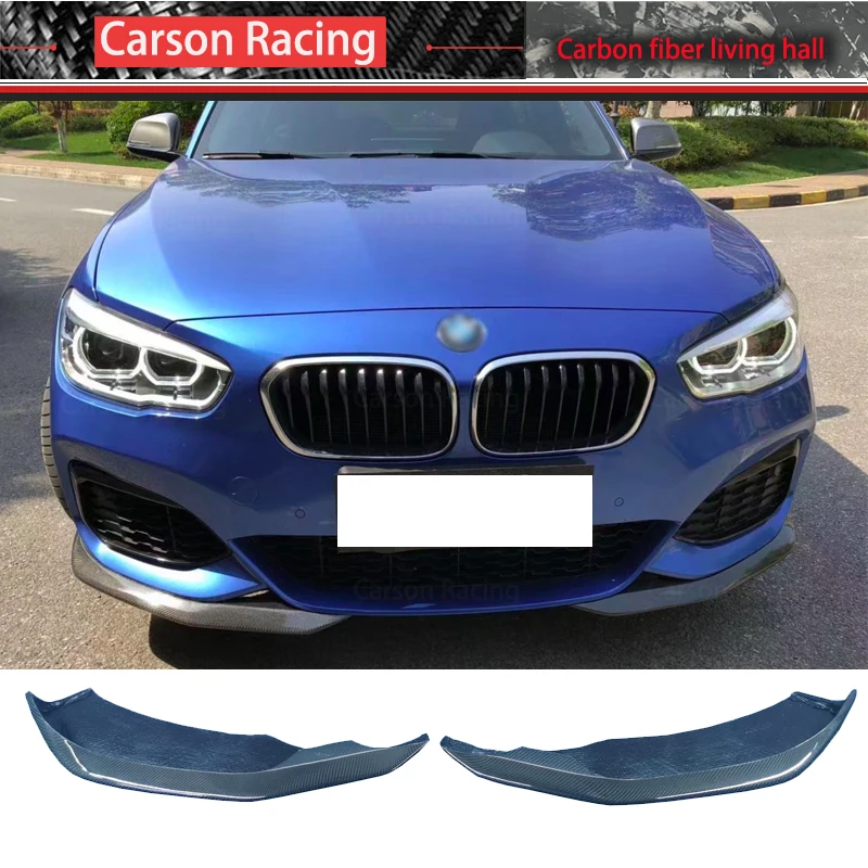 Per Bmw Serie 1 F20 Lci Sports M-Pack Face Lift 2018 + Paraurti Anteriore Labbro Vera Fibra Di Carbonio Splitter Diffusore Body Kit Spoiler