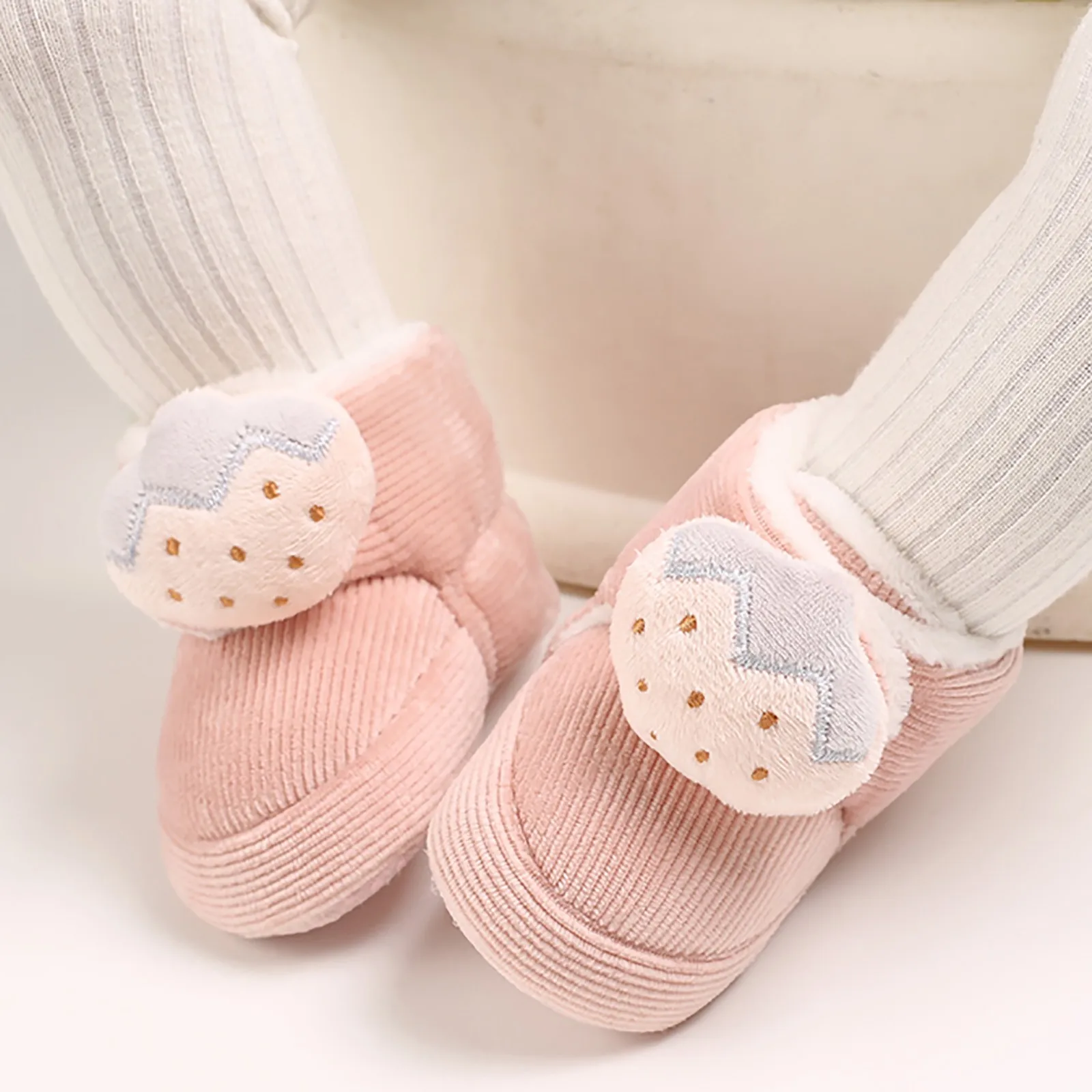 

Baby Shoe Socks Infant Baby Girls Boys Cotton Booties Newborn Winter Warm Fleece Slippers Toddler Baby Winter Boots 18 Months