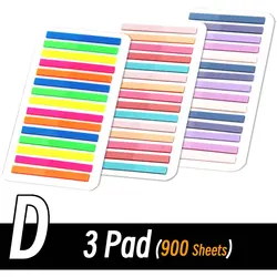 Vibrant Transparent Fluorescent Index Tabs - Adhesive Color Stickers & Page Bookmarks for School & Office Supplies (D Set 3 Pad)