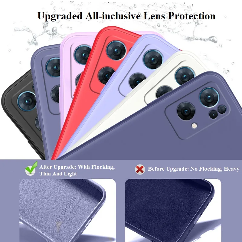 Für OPPO Reno7 Pro 5G SE, einfarbig, gerade Kante, flüssiges Silikon, feines Loch, All-Inclusive-Objektivschutz, Co_voghion.com