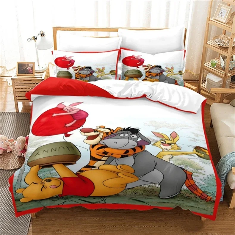 Winnie The Pooh Bedding Sets Comforter Quilt Cover Bed Cover Duvet Cover Pillow Case 2-3 Pieces Sets Kids Adult Size Home Decor 6
