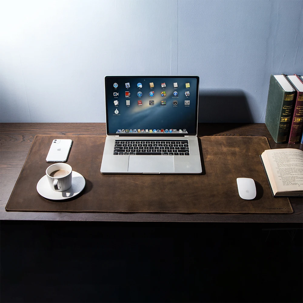Handmade Couro Grande Escritório Computer Desk Mat Teclado de Mesa Grande Mouse Pad Almofada para Laptop Não-deslizamento Gamer Mousepad