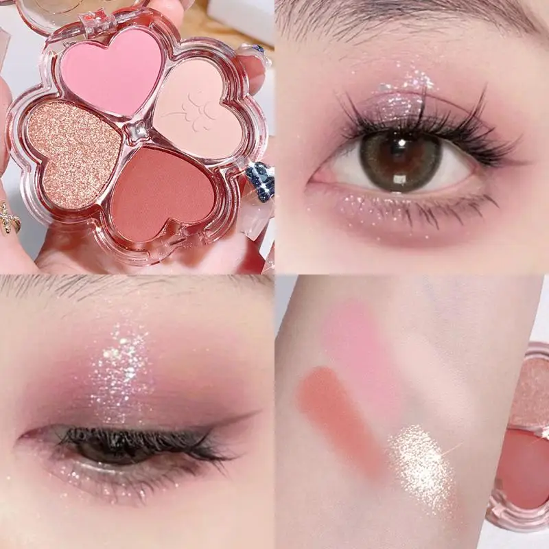 Eye Shadow Plate 4 Color Pearly Shiny Glitter Korean Art Eyeshadow Makeup Palettes