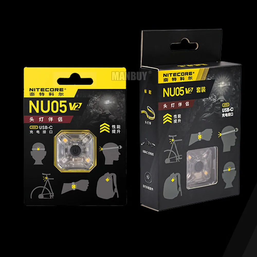 Nitecore Nu05V2 Simply/Kit White Red Light Led Ad Alte Prestazioni Peso Ricaricabile Outdoor Cycling Headlight Mate Minilamp