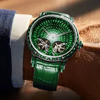 Montre mécanique de luxe pour homme PINDU Design 2026, nouvelle montre à double tourbillon, verre saphir, étanche, bracelet en cuir 5