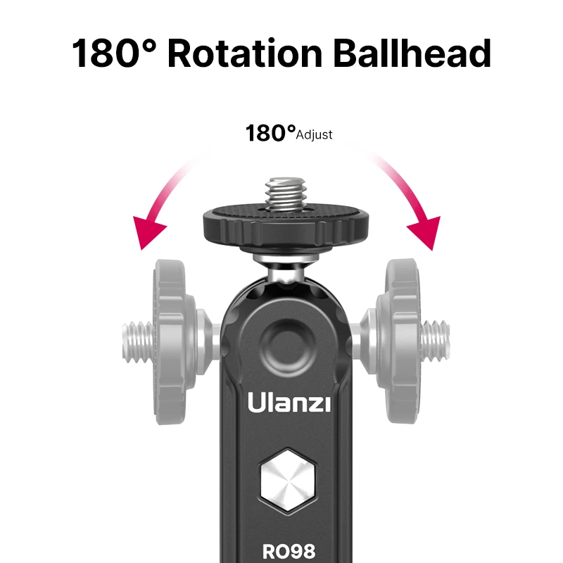 Ulanzi R098 Cabeças de Bola Dupla Braço Mágico com Sapata Fria Montar Screw Screw Parafuso para Câmera Dslr Monitor Mic Luz Vídeo Super Braçadeira - Image 2