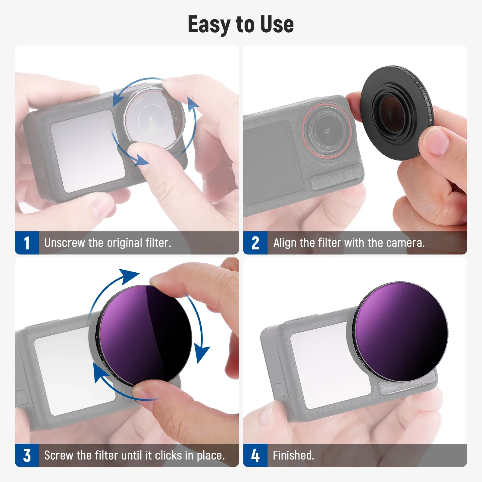ND Filter Kit For DJI Osmo Action 5 Pro/4, Variable ND8-32+ CPL + Black Mist Dif