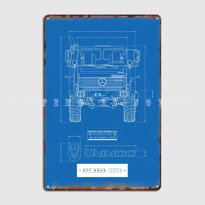 Unimog 청사진 포스터 금속 상패 클럽 파티 클럽 바 복고풍 포스터 주석 로그인 포스터