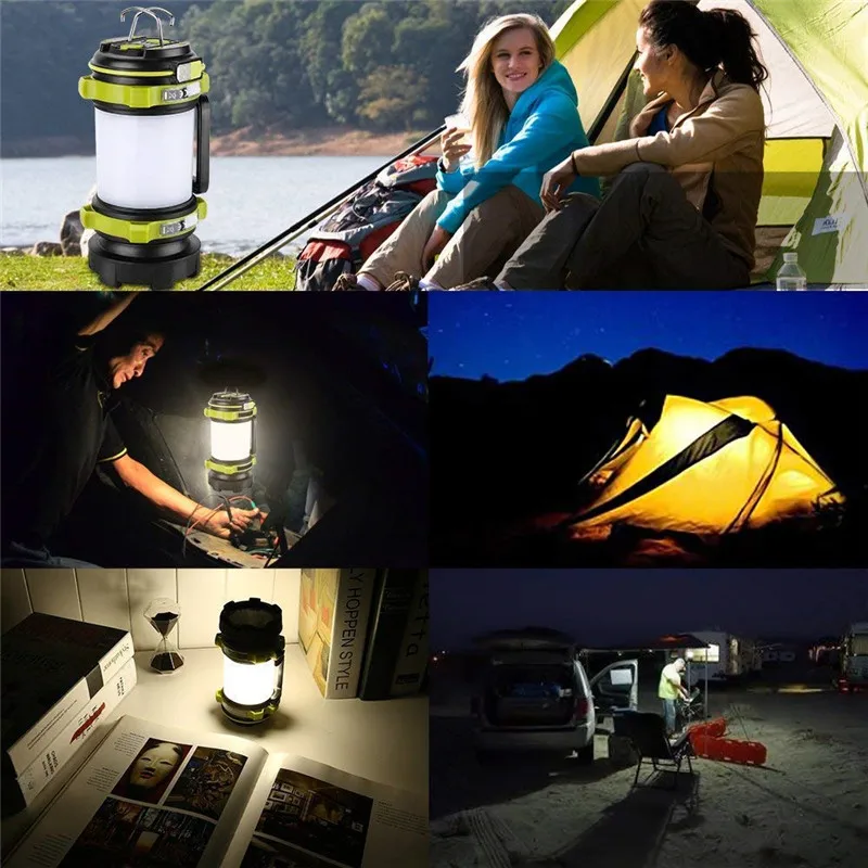 Portable Lanterns Camping Light 8000 Lumen 100W Long Use USB Rechargeable LED Torch Camping Lantern Water Resistant Outdoor Search Flashlight Fish Hunt