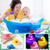 24 Pcs LED Sensor Luminous Duck Light Up Rubber Ducks Glow in The Dark Mini Flashing Ducks Glow Bath Toys Flashing Rubber Ducks 4