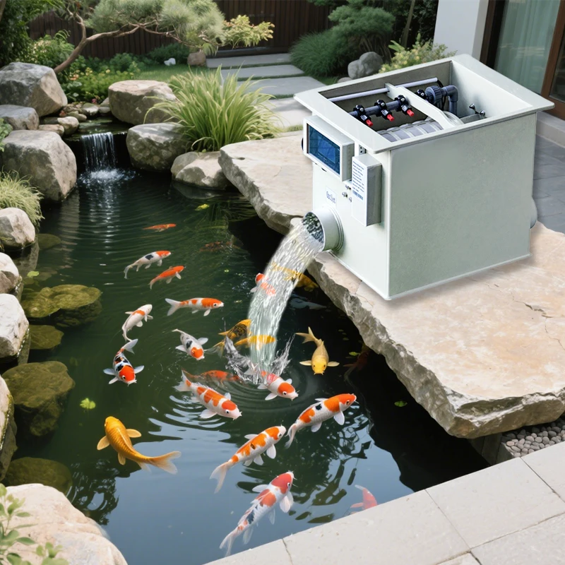 Household Rotary Drum Filter 10m3/h Solar Koi Pond Gravity Filter Aquarium Fish