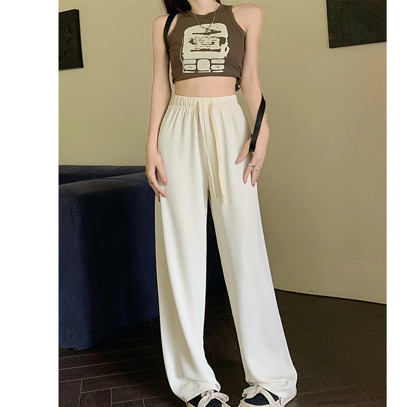 Wide Leg Summer Pants Women 2023 New In Loose Korean Style Streetwear  Fashion High Waist Trousers Ladies Pink Outfits Clothing
