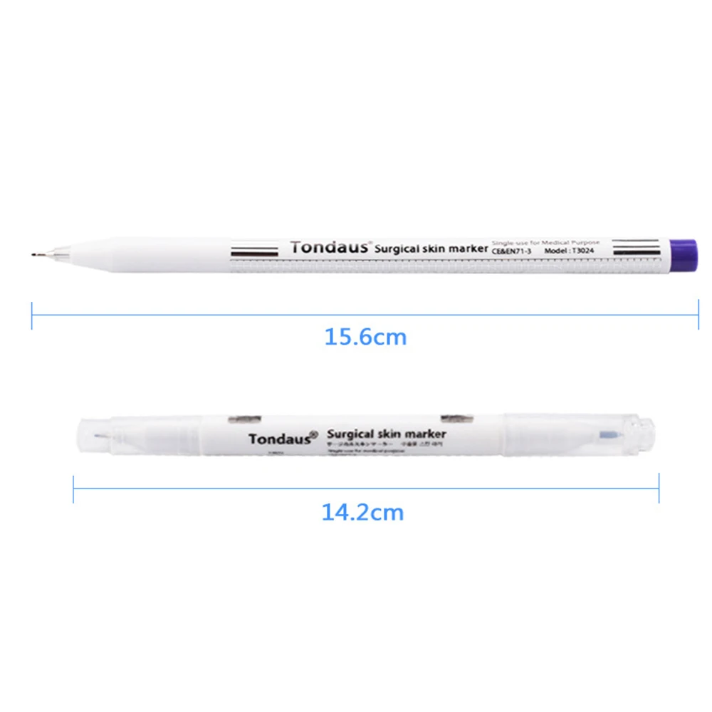 1Pcs Surgical Skin Marker Pen Ear Nose Piercing Facial Beauty Eyebrows Tatoo Eyelash Grafting Makeup Tool Waterproof Blue White 5