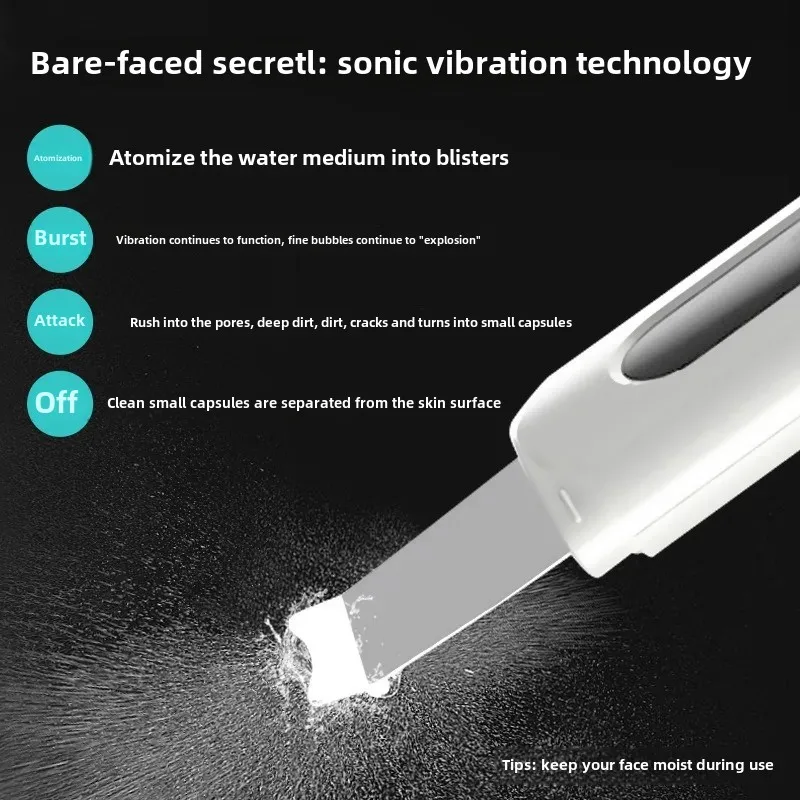 Portable Ultrasonic Blackhead Remover Cleaner Facial Pore Cleaning Device Plastic Material Imported From China Mainland