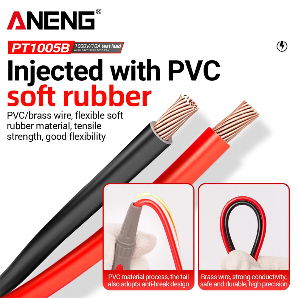 10A 1000V Digital Multimeter Probe Test Lead Kit with Needle Pin Wire and Pen