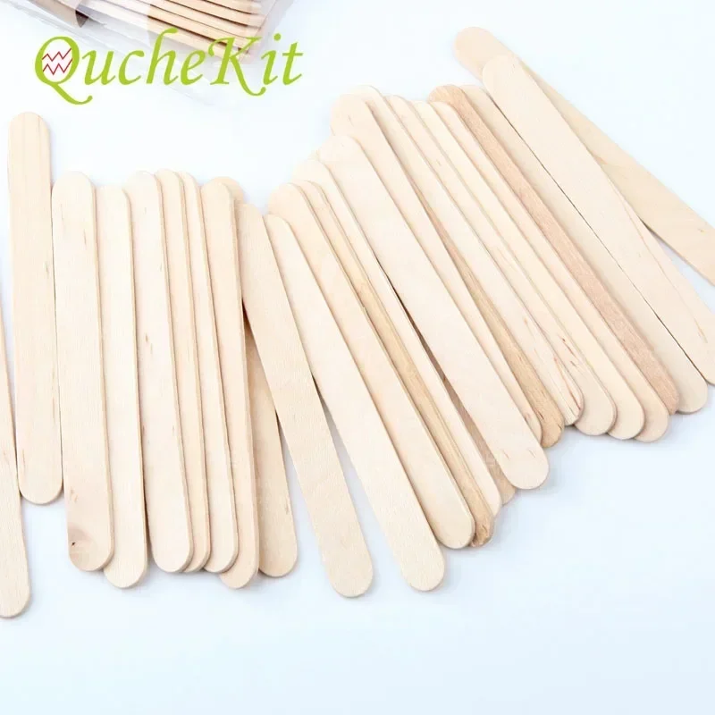 50Pcs Wooden Ice Cream Popsicle Stick Natural Wooden Sticks Wood Craft Pop Popsicle Sticks Ice Cream Lolly Stick