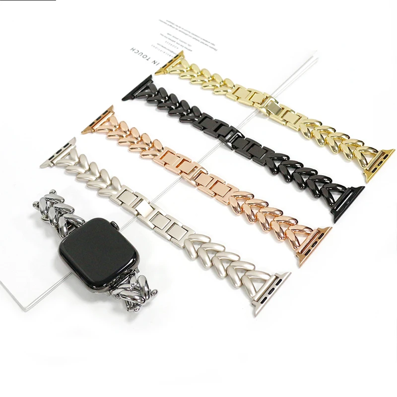 Love Heart Metal Strap Apple Watch Band Ultra 44mm 45mm 41mm 40mm 49 Women Bracelet iWatch Series 9 8 7 6 SE 5 3