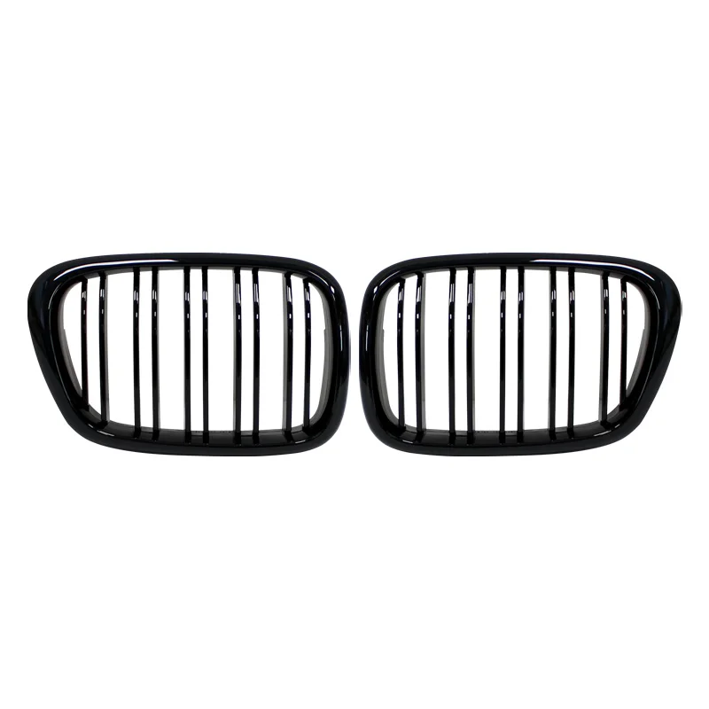 Glossy Black Front Engine Hood Grille with Double Slats in Durable ABS