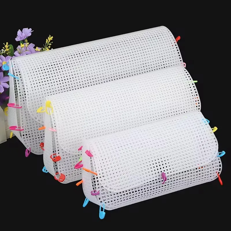 Plastic Mesh Cloth DIY Bag Purse Frame Bag Making Special-shaped Clear Shaping Sheet Hand Woven Mesh Sheets Crocheting Weaving 3d mesh fabric