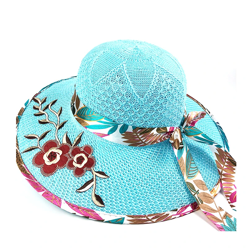 Simple Foldable Wide Brim Floppy Girls Straw Hat Sun Hat Beach Women Summer UV Protect Travel Cap Lady Cap Female Beach Hats