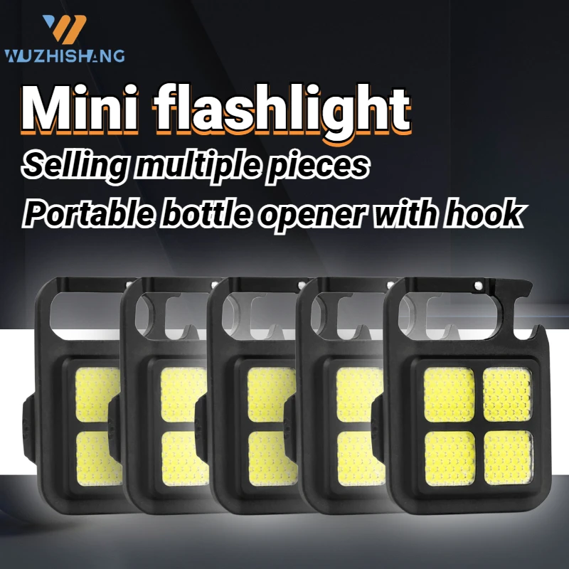 

Mini Keychain LED Flashlight Outdoor Camping Waterproof Magnetic Torch Flstar Fire USB Rechargeable 3 Modes Portable Work Light