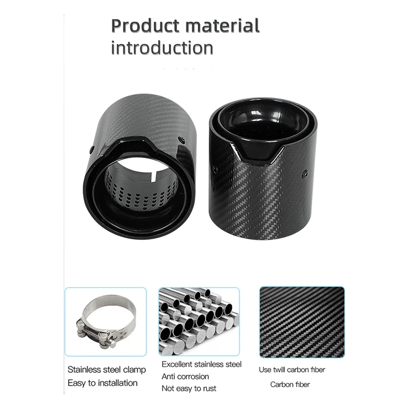 광택 탄소 섬유 배기 팁, BMW M2 M3 M4 M135I M235I M140I M240I 용, 1 개