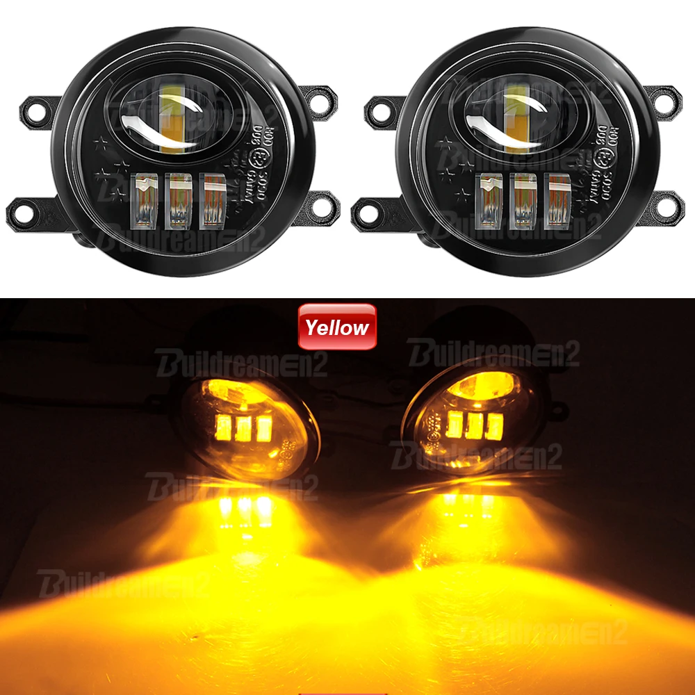 مجموعة مصابيح ضباب ليد للسيارة ، مصباح قيادة ، عدس...