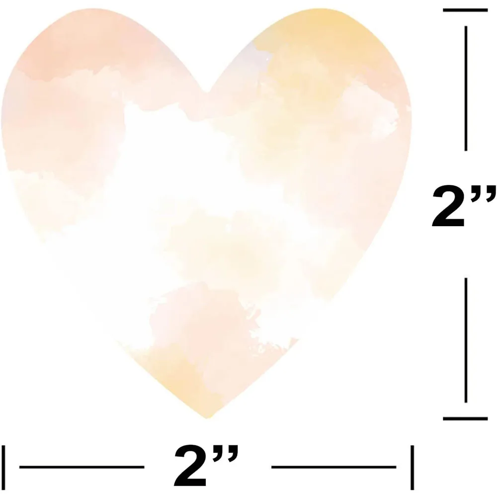 Heart Shaped Thermal Printer Labels 2" Self Adhesive Gradient Color Thermal Stickers 500 Pcs