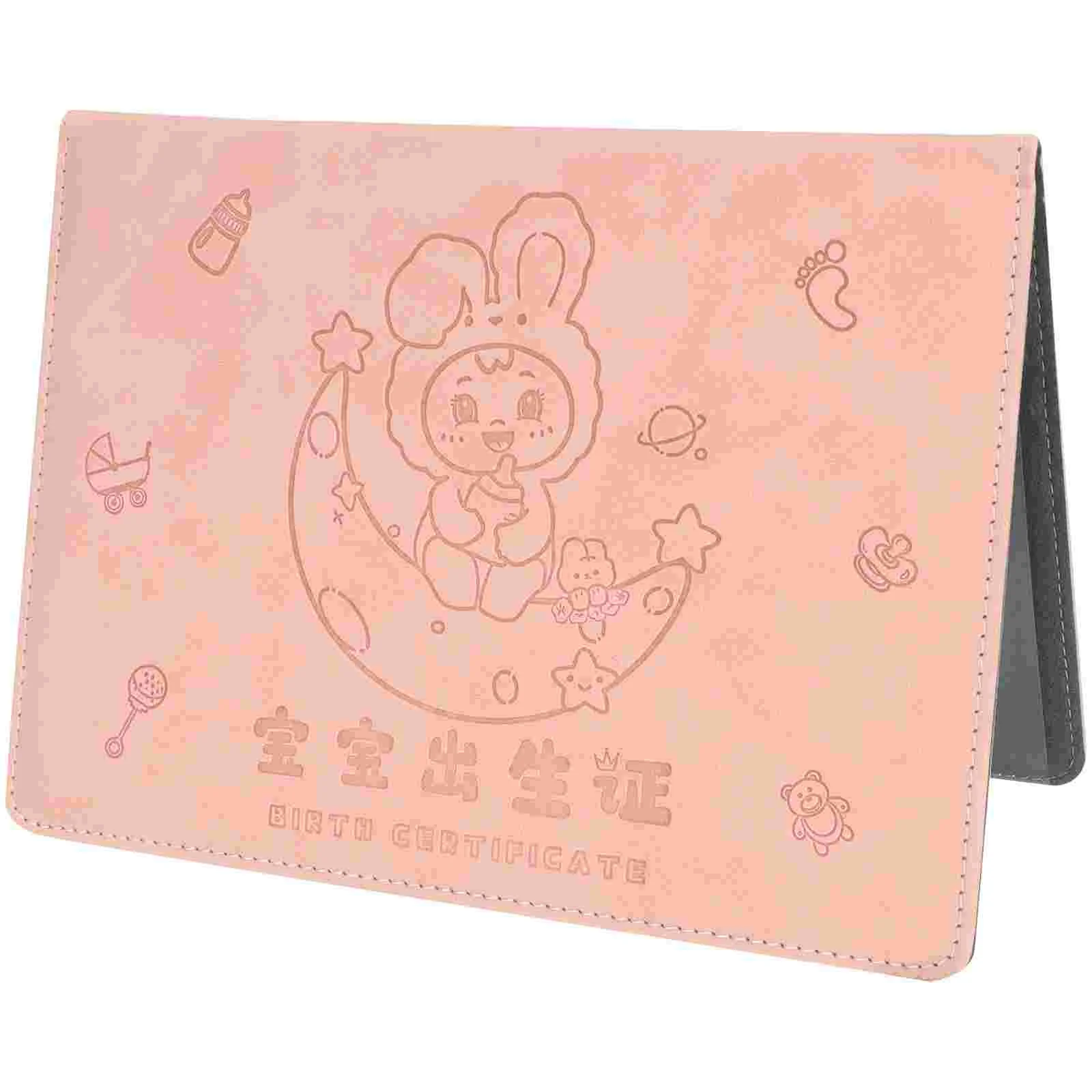 Birth Certificate Protectors Birth Certificate Holder Cartoon Rabbit Pattern Babys Document Folder Organizer